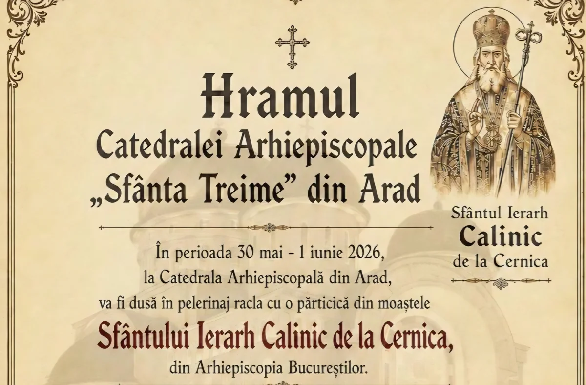 Hramul Catedralei Arhiepiscopale din Arad: 11 ierarhi și moaștele Sf. Calinic